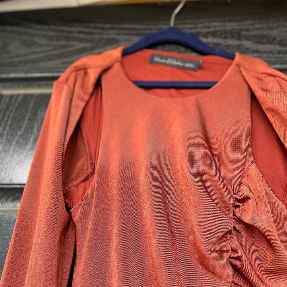 House of Harlow 1960 Rust Ruched Dress